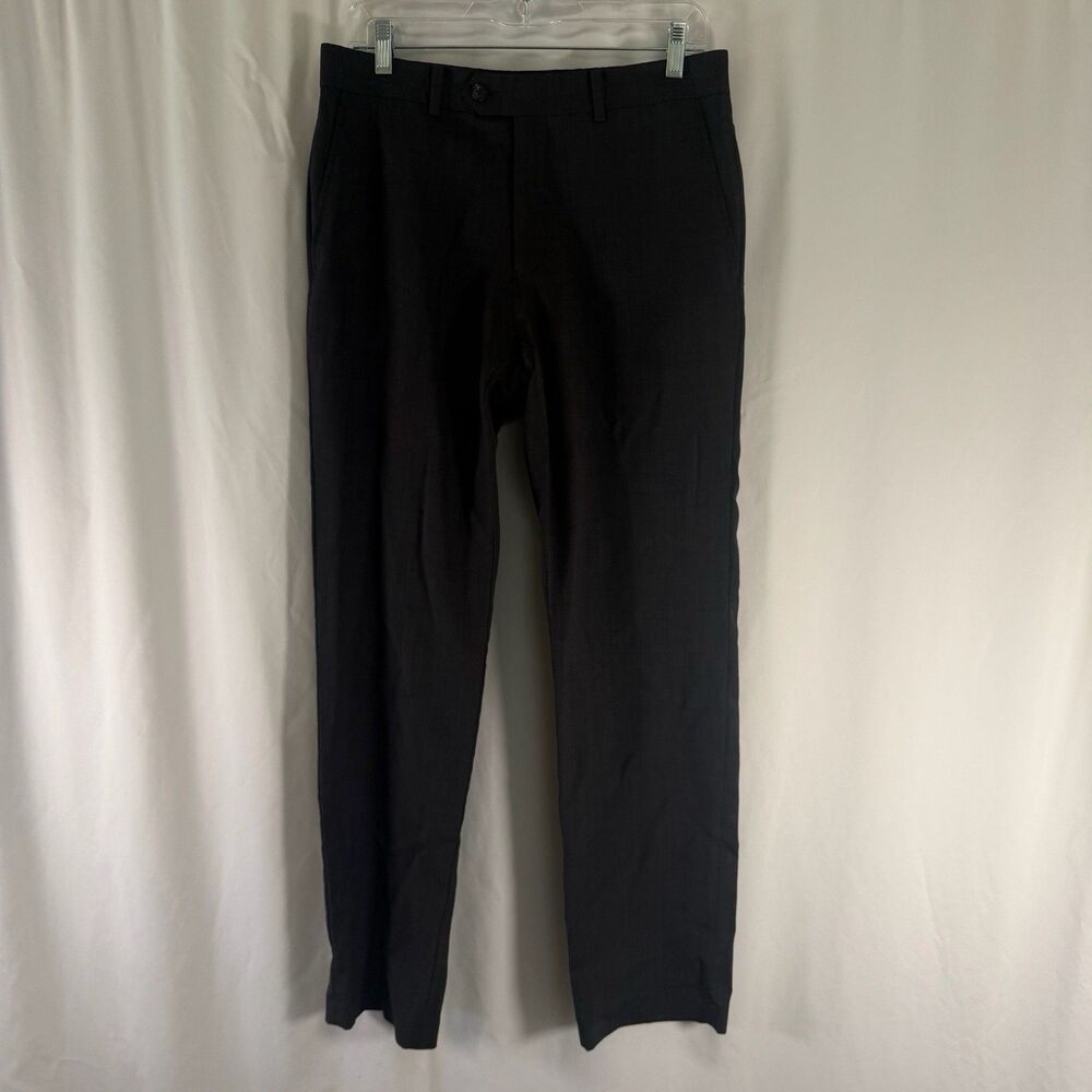 Bar III 100% Wool Dress Pants Men's 32x32 Grey Flat Front Slash Pockets